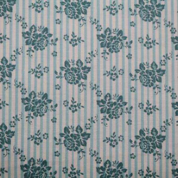 Baumwollstoff / Druckstoff Tilda Emily Teal Spring Diaries